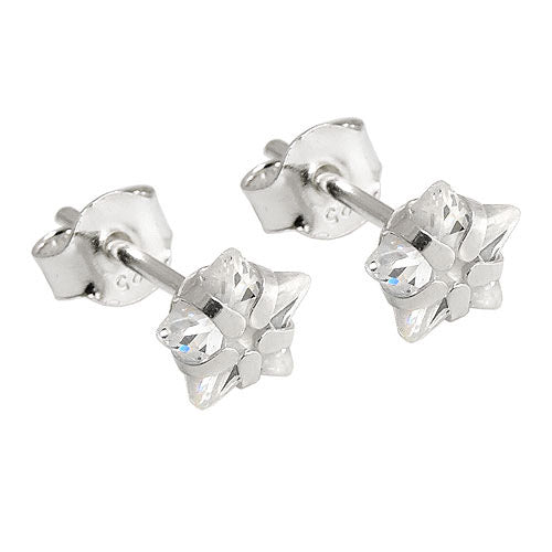 Ohrstecker Zirkonia Stern weiß Silber 925