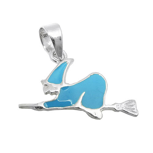 Anhänger Hexe blau-emailliert Silber 925