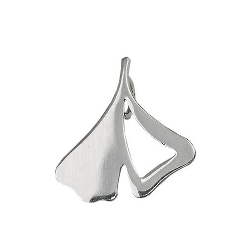 Anhänger 20x19mm Ginkgoblatt glänzend rhodiniert Silber 925