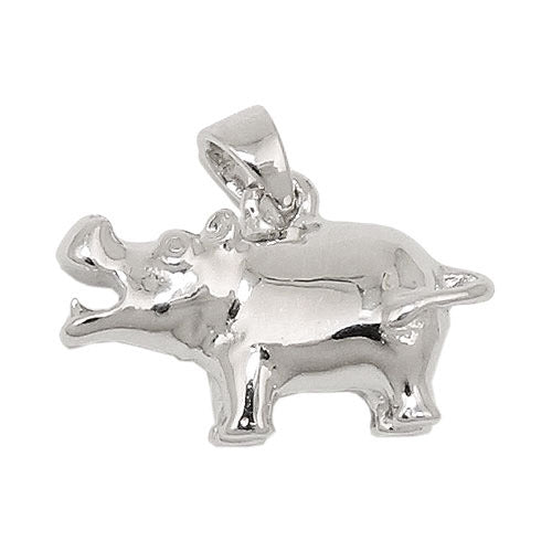 Anhänger Nilpferd glänzend Silber 925