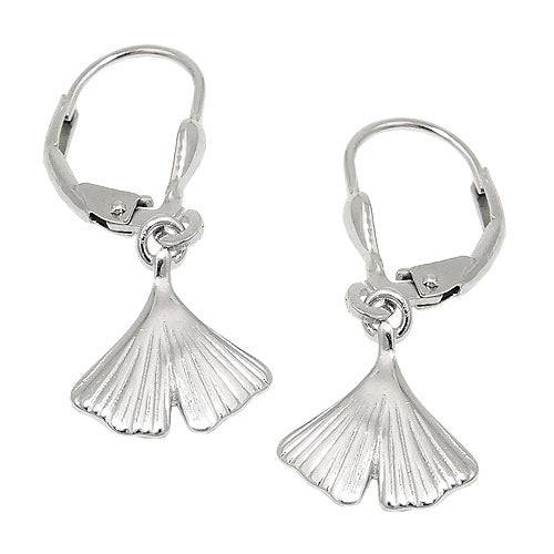 Ohrringe Brisur Ginkgoblatt rhodiniert Silber 925