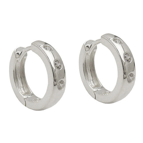 Creolen 15x4mm Zirkonia Silber 925