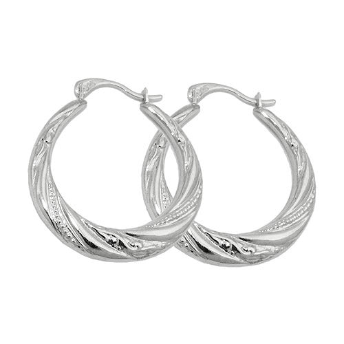 Creolen mit Muster Silber 925