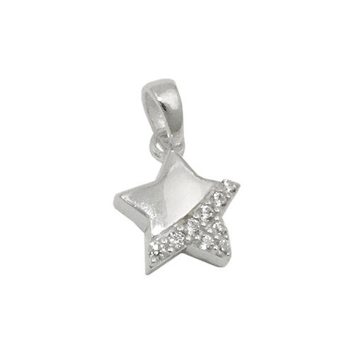 Anhänger Stern glänzend mit Zirkonia Silber 925