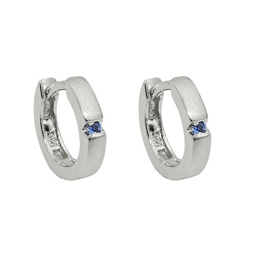 Creolen kleiner Zirkonia blau Silber 925