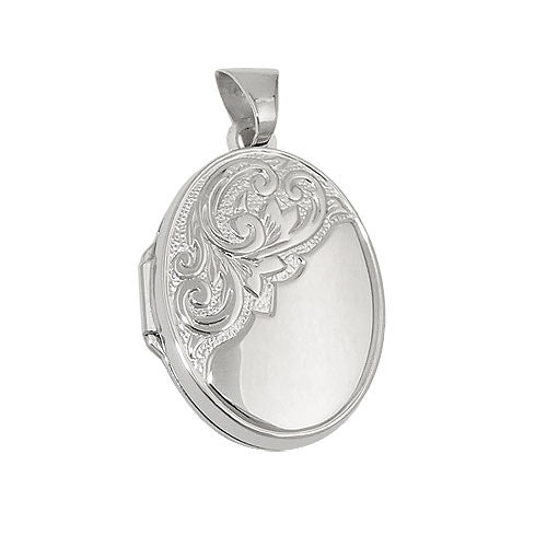 Anhänger Medaillon Blumenranke oval Silber 925