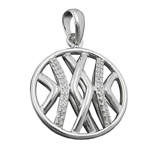 Anhänger rund mit Zirkonia Silber 925
