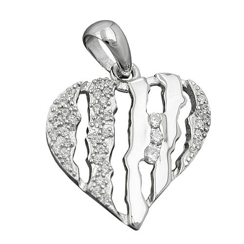 Anhänger Herz mit Zirkonia Silber 925