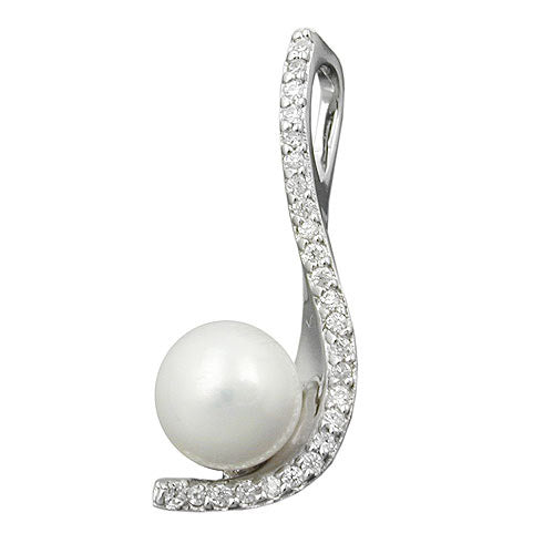 Anhänger Zirkonia und Perle Silber 925