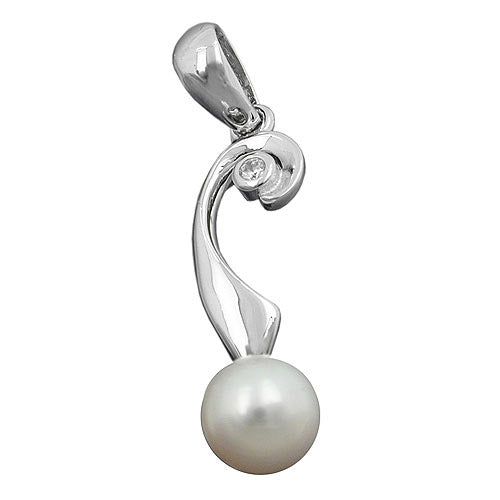 Anhänger Zirkonia und Perle Silber 925