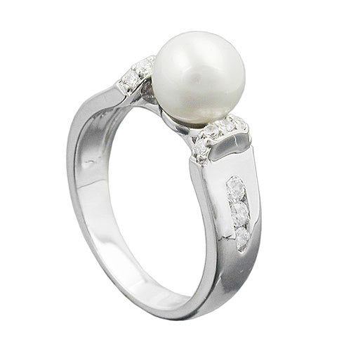Ring Zuchtperle Zirkonia Silber 925