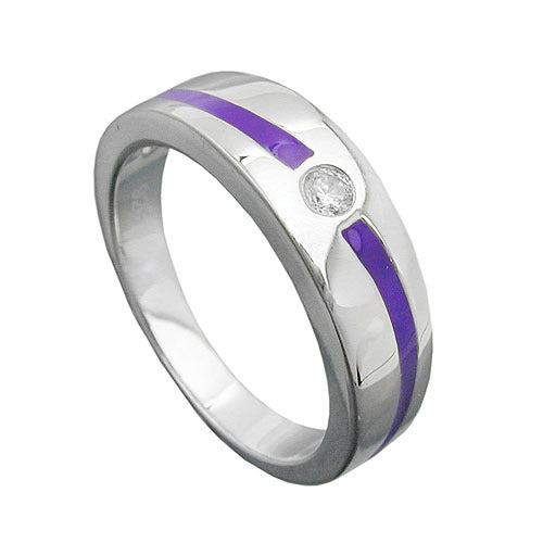 Ring lila mit Zirkonia Silber 925