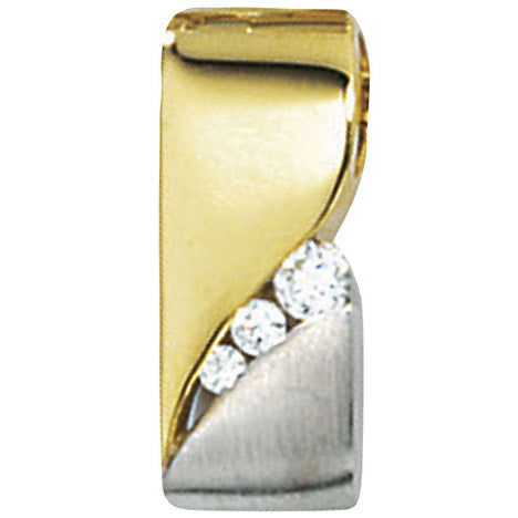 Anhänger 333 Gold Gelbgold bicolor mattiert 3 Zirkonia Goldanhänger