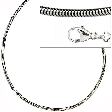 Schlangenkette 925 Silber 1 9 mm 42 cm Halskette Kette Silberkette Karabiner