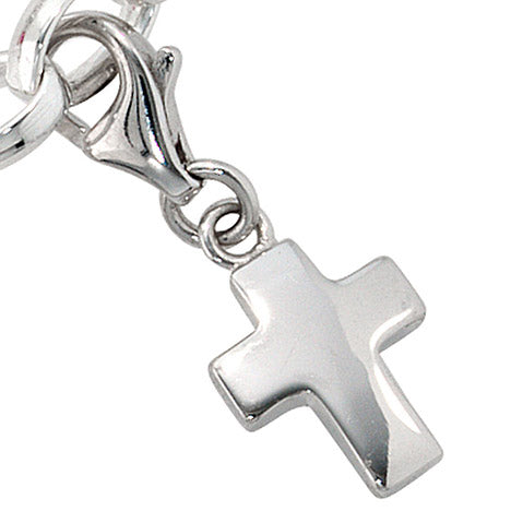 Einhänger Charm Kreuz 925 Sterling Silber rhodiniert
