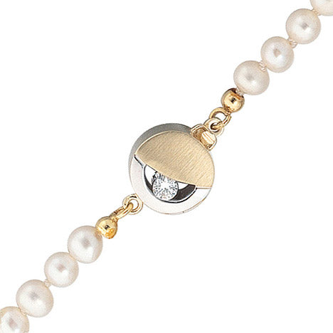 Kettenschließe Schließe 333 Gold Gelbgold bicolor mattiert 2 Zirkonia