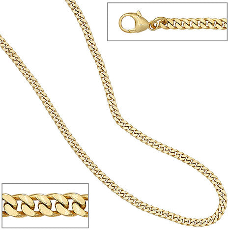 Panzerkette 333 Gelbgold massiv 3 3 mm 50 cm Gold Kette Halskette Goldkette