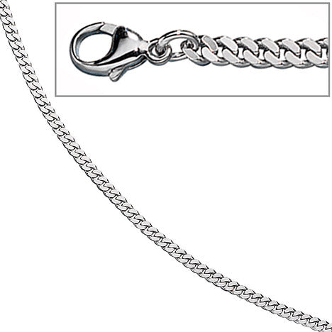 Panzerkette 585 Weißgold massiv 3 3 mm 50 cm Gold Kette Halskette Weißgoldkette