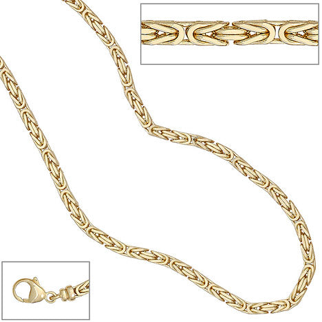 Königskette 585 Gelbgold 3 2 mm 42 cm Gold Kette Halskette Goldkette Karabiner