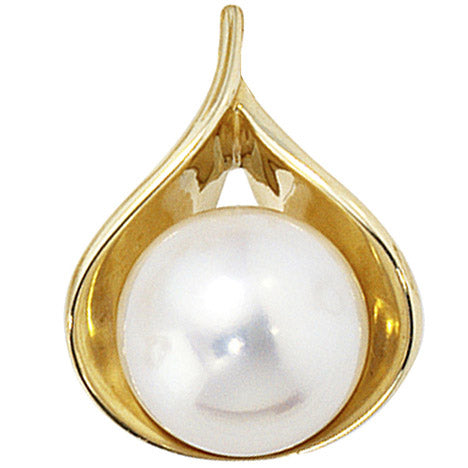 Anhänger 585 Gold Gelbgold 1 Süßwasser Perle Perlenanhänger