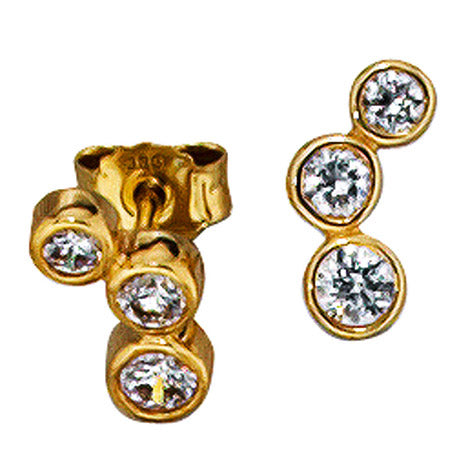Ohrstecker 333 Gold Gelbgold 6 Zirkonia Ohrringe Goldohrstecker