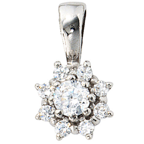 Anhänger 925 Sterling Silber rhodiniert mit Zirkonia