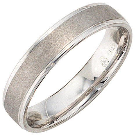 Partner Ring 925 Sterling Silber rhodiniert mattiert Silberring