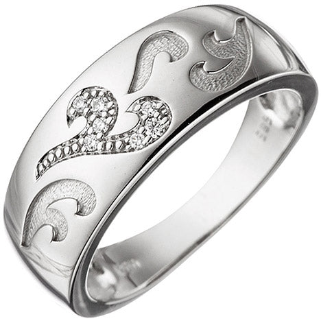 Damen Ring 585 Gold Weißgold 7 Diamanten Brillanten 0 04ct. Weißgoldring