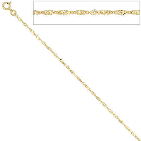 Singapurkette 333 Gelbgold 1 8 mm 42 cm Gold Kette Halskette Goldkette Federring