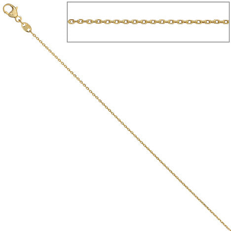 Ankerkette 585 Gelbgold diamantiert 0 6 mm 42 cm Gold Kette Halskette Goldkette