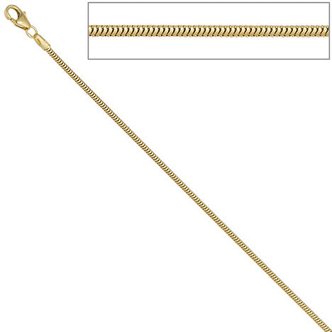 Schlangenkette 333 Gelbgold 1 6 mm 42 cm Karabiner Gold Kette Goldkette