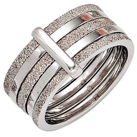 Damen Ring breit 925 Sterling Silber rhodiniert Silberring