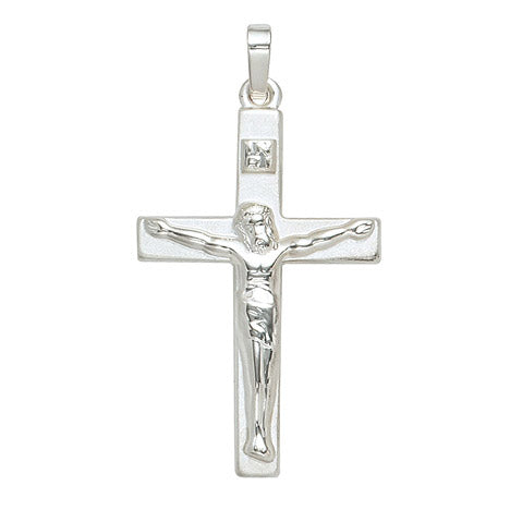 Anhänger Kreuz 925 Sterling Silber mattiert Kreuzanhänger Silberkreuz