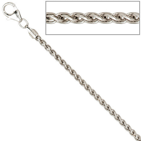 Zopfkette 925 Sterling Silber 2 2 mm 45 cm Halskette Kette Silberkette Karabiner