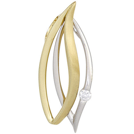 Anhänger 585 Gold Gelbgold Weißgold bicolor 1 Diamant Brillant Diamantanhänger