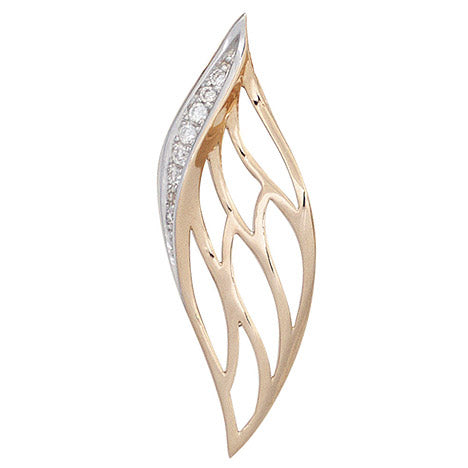 Anhänger 585 Gold Rotgold 8 Diamanten Brillanten 0 05ct. Rotgoldanhänger