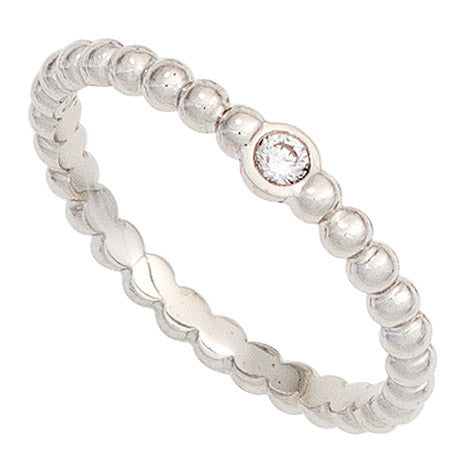 Damen Ring Kugel 950 Platin 1 Diamant Brillant 0 05ct. Kugelring Platinring