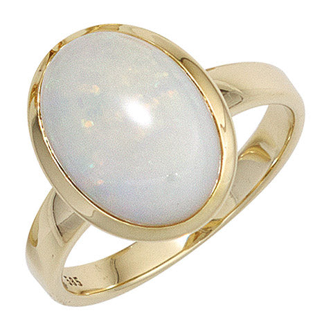 Damen Ring 585 Gold Gelbgold 1 Opal Goldring