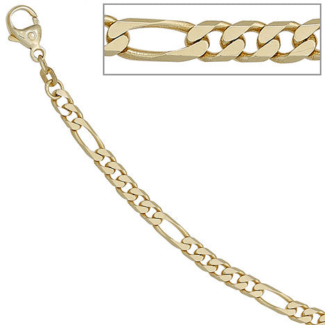 Figarokette 585 Gelbgold 4 4 mm 45 cm Gold Kette Halskette Goldkette Karabiner