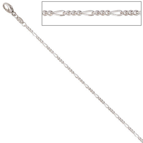 Figarokette 585 Weißgold 1 7 mm 45 cm Gold Kette Halskette Weißgoldkette