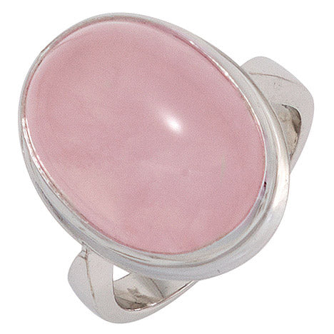 Damen Ring 925 Sterling Silber rhodiniert 1 Rosenquarz rosa Silberring
