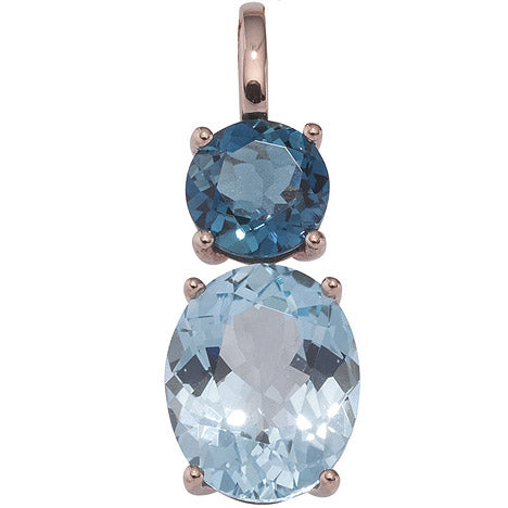 Anhänger 585 Gold Rotgold 1 Blautopas London blue blau Goldanhänger