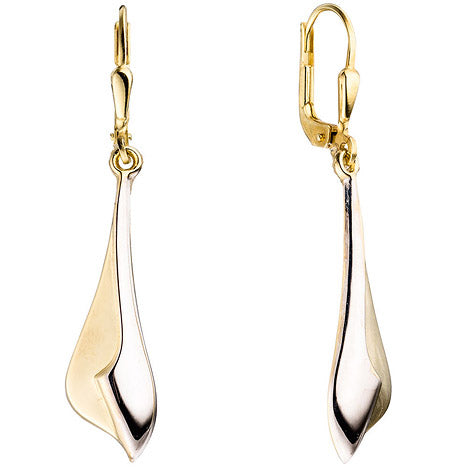 Ohrhänger 333 Gold Gelbgold bicolor Ohrringe Boutons Goldohrringe