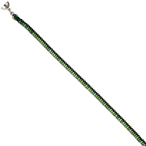 Collier Edelsteinkette Hämatin grün 45 cm Halskette Kette