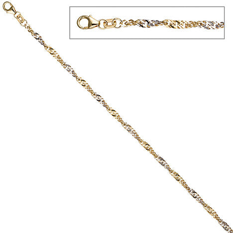 Fußkettchen Fußkette 925 Sterling Silber gold vergoldet 2 9 mm 25 cm Karabiner