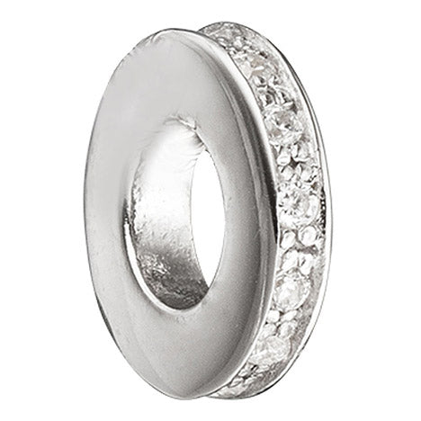 Anhänger 925 Sterling Silber rhodiniert mit Zirkonia rundum