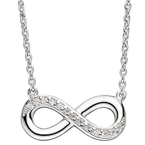 Collier Kette mit Anhänger Unendlichkeit 925 Sterling Silber mit Zirkonia 41 cm