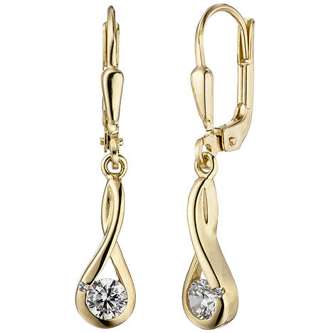Ohrhänger 333 Gold Gelbgold 2 Zirkonia Ohrringe Goldohrringe