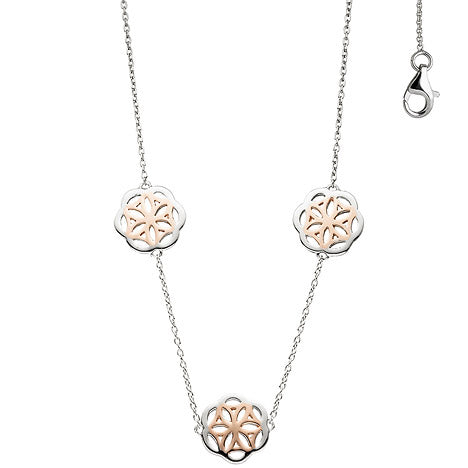 Collier Halskette 925 Sterling Silber bicolor vergoldet Kette Silberkette