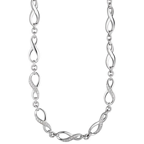 Collier Halskette Unendlich 925 Silber mit Zirkonia 48 cm Kette Silberkette